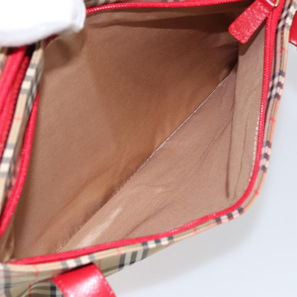 Burberrys Nova Check Tote Bag Canvas Beige Gold Auth 156474