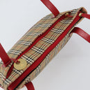 Burberrys Nova Check Tote Bag Canvas Beige Gold Auth 156474-6