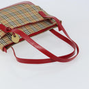 Burberrys Nova Check Tote Bag Canvas Beige Gold Auth 156474-7