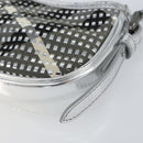 BURBERRY Nova Check Umhängetasche PVC Silber Auth 156475-9