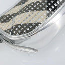 BURBERRY Nova Check Umhängetasche PVC Silber Auth 156475-14