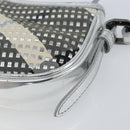 BURBERRY Nova Check Umhängetasche PVC Silber Auth 156475-15