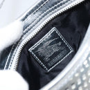 BURBERRY Nova Check Umhängetasche PVC Silber Auth 156475-17