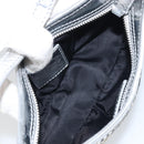 BURBERRY Nova Check Umhängetasche PVC Silber Auth 156475-11