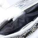 BURBERRY Nova Check Umhängetasche PVC Silber Auth 156475-12