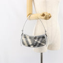 BURBERRY Nova Check Umhängetasche PVC Silber Auth 156475-21
