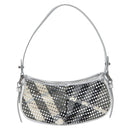 BURBERRY Nova Check Umhängetasche PVC Silber Auth 156475-13