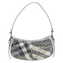 BURBERRY Nova Check Umhängetasche PVC Silber Auth 156475-2