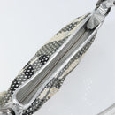 BURBERRY Nova Check Umhängetasche PVC Silber Auth 156475-6