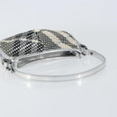 BURBERRY Nova Check Umhängetasche PVC Silber Auth 156475-7