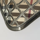 BURBERRY Nova Check Shoulder Bag PVC Beige Silver Auth 156476-11