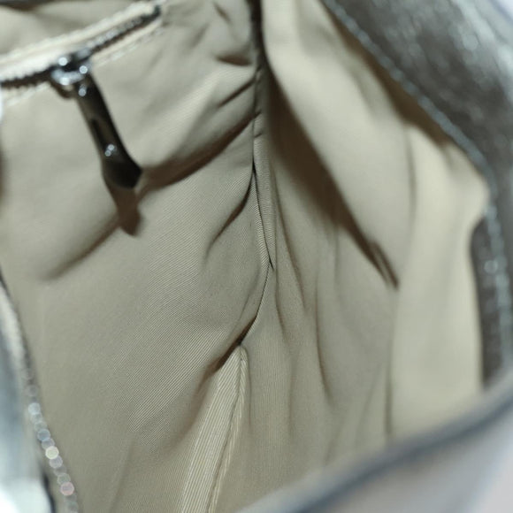 BURBERRY Nova Check Shoulder Bag PVC Beige Silver Auth 156476