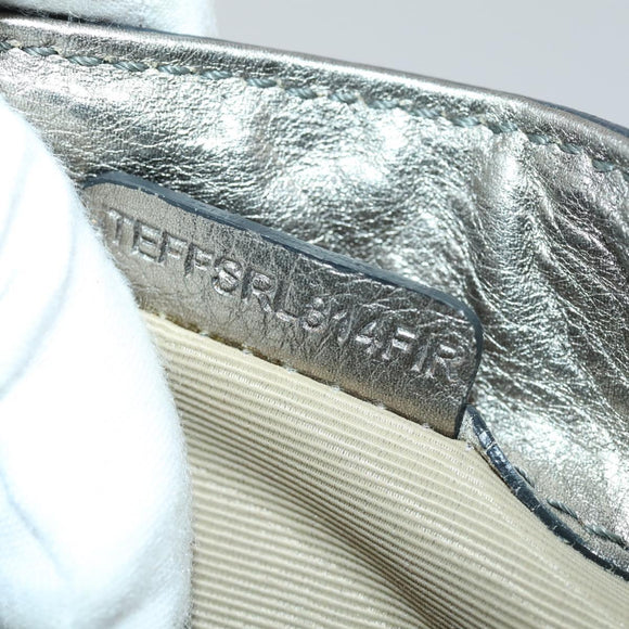 BURBERRY Nova Check Shoulder Bag PVC Beige Silver Auth 156476