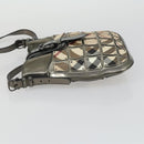 BURBERRY Nova Check Shoulder Bag PVC Beige Silver Auth 156476-5