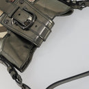 BURBERRY Nova Check Shoulder Bag PVC Beige Silver Auth 156476-6