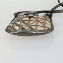 BURBERRY Nova Check Shoulder Bag PVC Beige Silver Auth 156476-9