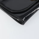 FENDI Shoulder Bag Enamel Black Gold Auth 156479-11