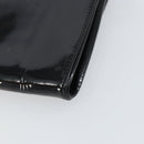 FENDI Shoulder Bag Enamel Black Gold Auth 156479-12