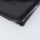 FENDI Shoulder Bag Enamel Black Gold Auth 156479-13