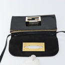 FENDI Shoulder Bag Enamel Black Gold Auth 156479-15