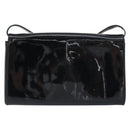 FENDI Shoulder Bag Enamel Black Gold Auth 156479-3