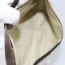 FENDI Zucchino Canvas Pouch Enamel Beige Gold Auth 156480-17