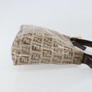 FENDI Zucchino Canvas Pouch Enamel Beige Gold Auth 156480-3