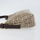 FENDI Zucchino Canvas Pouch Enamel Beige Gold Auth 156480-4