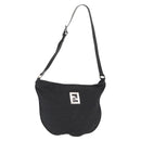 FENDI Zucca Canvas Shoulder Bag Black Silver Auth 156481-1