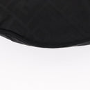 FENDI Zucca Canvas Shoulder Bag Black Silver Auth 156481-12