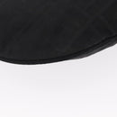 FENDI Zucca Canvas Shoulder Bag Black Silver Auth 156481-13