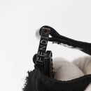 FENDI Zucca Canvas Shoulder Bag Black Silver Auth 156481-15