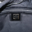 FENDI Zucca Canvas Shoulder Bag Black Silver Auth 156481-17