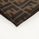 FENDI Zucca Canvas Hand Bag Black Brown Auth 156483V-10