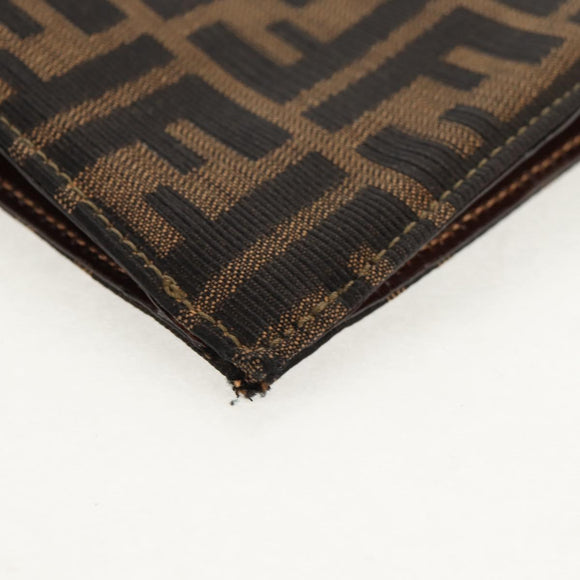 FENDI Zucca Canvas Hand Bag Black Brown Auth 156483V