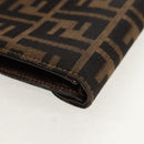 FENDI Zucca Canvas Hand Bag Black Brown Auth 156483V-11