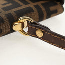 FENDI Zucca Canvas Hand Bag Black Brown Auth 156483V-13