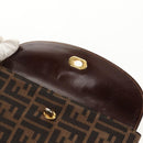 FENDI Zucca Canvas Hand Bag Black Brown Auth 156483V-15