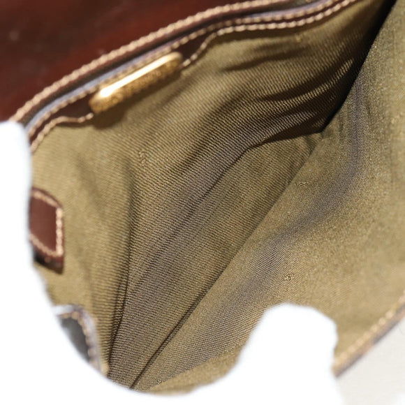 FENDI Zucca Canvas Hand Bag Black Brown Auth 156483V