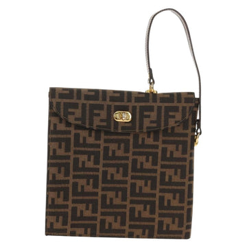 FENDI Zucca Canvas Hand Bag Black Brown Auth 156483V - 0