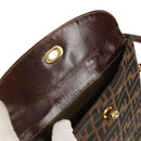 FENDI Zucca Canvas Hand Bag Black Brown Auth 156483V-22