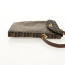 FENDI Zucca Canvas Hand Bag Black Brown Auth 156483V-5