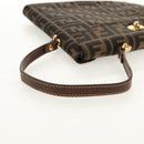 FENDI Zucca Canvas Hand Bag Black Brown Auth 156483V-7