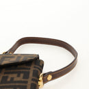 FENDI Zucca Canvas Hand Bag Black Brown Auth 156483V-8