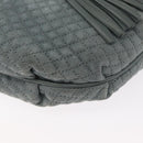 BALLY Chain Shoulder Bag Suede Gray Gold Auth 156484-14