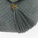 BALLY Chain Shoulder Bag Suede Gray Gold Auth 156484-17