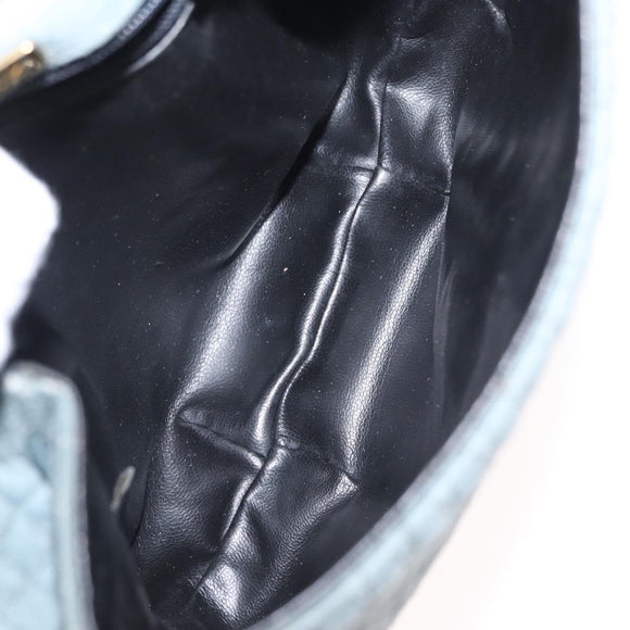 BALLY Chain Shoulder Bag Suede Gray Gold Auth 156484