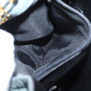 BALLY Chain Shoulder Bag Suede Gray Gold Auth 156484-23