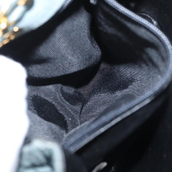 BALLY Chain Shoulder Bag Suede Gray Gold Auth 156484