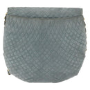 BALLY Chain Shoulder Bag Suede Gray Gold Auth 156484-2